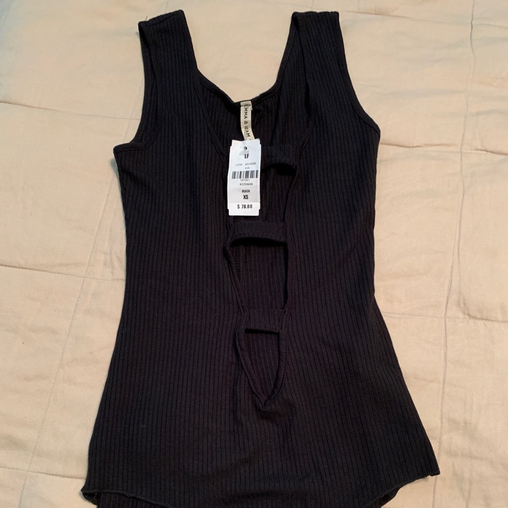 Emma and Sam lf black cutout bodysuit
